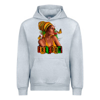 Heather Grey Juneteenth freedom afro woman Urban Hoodie - RanaPortraitStore