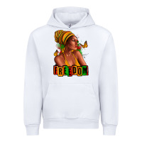 White Juneteenth freedom afro woman Urban Hoodie - RanaPortraitStore