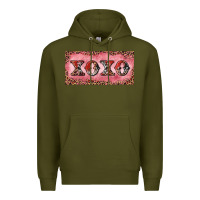 Army Green Xoxo cowhide and leopard Premium Hoodie - RanaPortraitStore