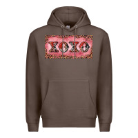 Coffee Xoxo cowhide and leopard Premium Hoodie - RanaPortraitStore