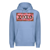 Colony Blue Xoxo cowhide and leopard Premium Hoodie - RanaPortraitStore