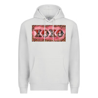 Dove Grey Xoxo cowhide and leopard Premium Hoodie - RanaPortraitStore