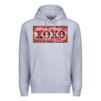 Heather Grey Xoxo cowhide and leopard Premium Hoodie - RanaPortraitStore