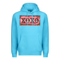Ocean Blue Xoxo cowhide and leopard Premium Hoodie - RanaPortraitStore