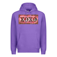Purple Xoxo cowhide and leopard Premium Hoodie - RanaPortraitStore