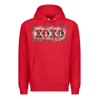 Red Xoxo cowhide and leopard Premium Hoodie - RanaPortraitStore