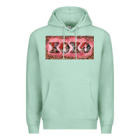 Seafoam Xoxo cowhide and leopard Premium Hoodie - RanaPortraitStore