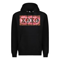 Black Xoxo cowhide and leopard Premium Hoodie - RanaPortraitStore