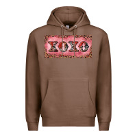 Chestnut Xoxo cowhide and leopard Premium Hoodie - RanaPortraitStore