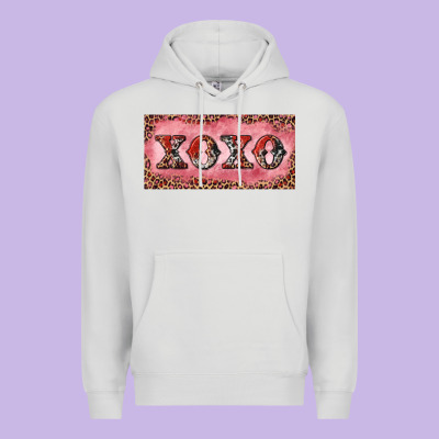 Premium Hoodie Xoxo cowhide and leopard