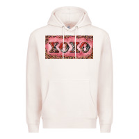 Pale Pink Xoxo cowhide and leopard Premium Hoodie - RanaPortraitStore