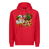 Red santa and reindeer Premium Hoodie - Zillion Design Studio