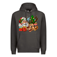 Smoke santa and reindeer Premium Hoodie - Zillion Design Studio