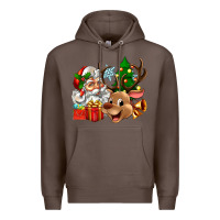 Coffee santa and reindeer Premium Hoodie - Zillion Design Studio