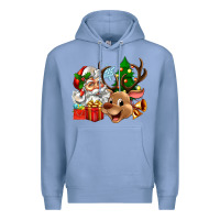 Colony Blue santa and reindeer Premium Hoodie - Zillion Design Studio