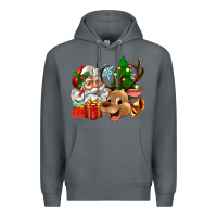 Rock santa and reindeer Premium Hoodie - Zillion Design Studio
