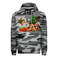 Slate Camo santa and reindeer Premium Hoodie - Zillion Design Studio