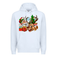 White santa and reindeer Premium Hoodie - Zillion Design Studio