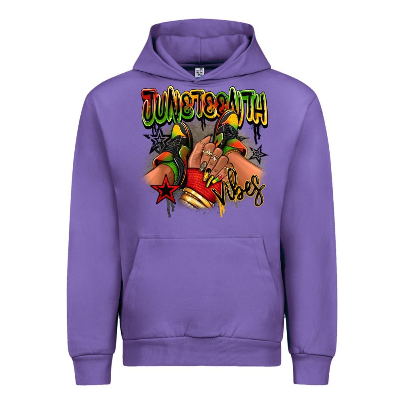 Juneteenth Vibes Black Girl Sneakers Urban Hoodie by RanaPortraitStore | Teevron