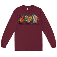 Burgundy peace love nails Long Sleeve Tee - BarkalooDesign