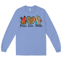 Colony Blue peace love nails Long Sleeve Tee - BarkalooDesign