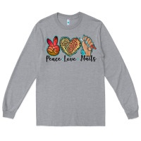 Heather Grey peace love nails Long Sleeve Tee - BarkalooDesign