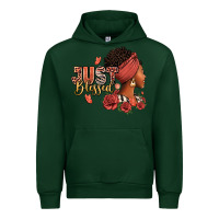 Forest Green Just blessed afro woman with roses Urban Hoodie - RanaPortraitStore