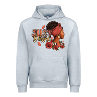 Heather Grey Just blessed afro woman with roses Urban Hoodie - RanaPortraitStore