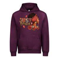 Mauve Wine Just blessed afro woman with roses Urban Hoodie - RanaPortraitStore