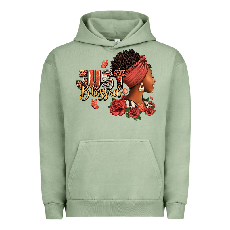Just Blessed Afro Woman With Roses Urban Hoodie by RanaPortraitStore | Teevron