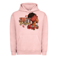 Pigment Salmon Just blessed afro woman with roses Urban Hoodie - RanaPortraitStore