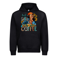 Black Just a girl who loves coffee Urban Hoodie - RanaPortraitStore