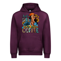 Mauve Wine Just a girl who loves coffee Urban Hoodie - RanaPortraitStore