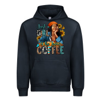 Navy Just a girl who loves coffee Urban Hoodie - RanaPortraitStore