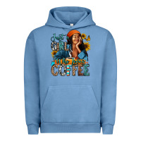 Pigment Pebble Blue Just a girl who loves coffee Urban Hoodie - RanaPortraitStore