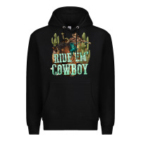 Black ride em cowboy Premium Hoodie - texasbilliewilder