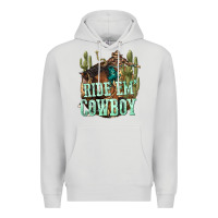 Dove Grey ride em cowboy Premium Hoodie - texasbilliewilder
