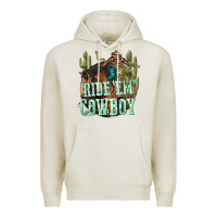 Oatmeal Heather ride em cowboy Premium Hoodie - texasbilliewilder