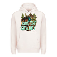 Pale Pink ride em cowboy Premium Hoodie - texasbilliewilder