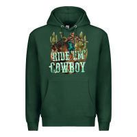 Sports Green ride em cowboy Premium Hoodie - texasbilliewilder