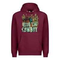 Burgundy ride em cowboy Premium Hoodie - texasbilliewilder