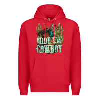 Red ride em cowboy Premium Hoodie - texasbilliewilder