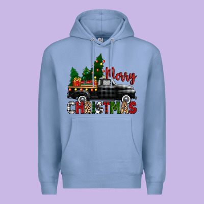 Premium Hoodie merry christmas with black truck