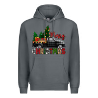 Rock merry christmas with black truck Premium Hoodie - Zillion Design Studio