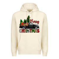 Sandshell merry christmas with black truck Premium Hoodie - Zillion Design Studio
