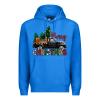 True Royal merry christmas with black truck Premium Hoodie - Zillion Design Studio