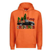Carrot merry christmas with black truck Premium Hoodie - Zillion Design Studio