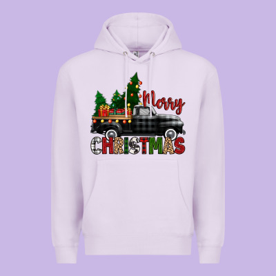 Premium Hoodie merry christmas with black truck