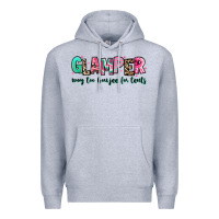 Heather Grey glamper way too boujee for tents Premium Hoodie - RanaPortraitStore