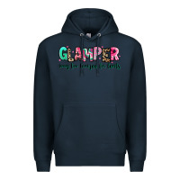 Navy glamper way too boujee for tents Premium Hoodie - RanaPortraitStore